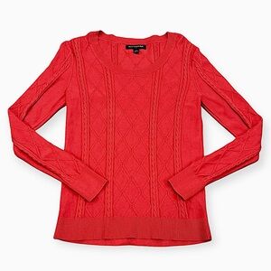 Banana Republic Red Cable Knit Cotton Blend Sweater Size Extra Small XS